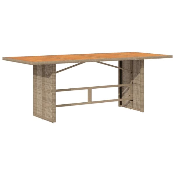 Trädgårdsbord med akaciaträ beige 190x80x74 cm konstrotting