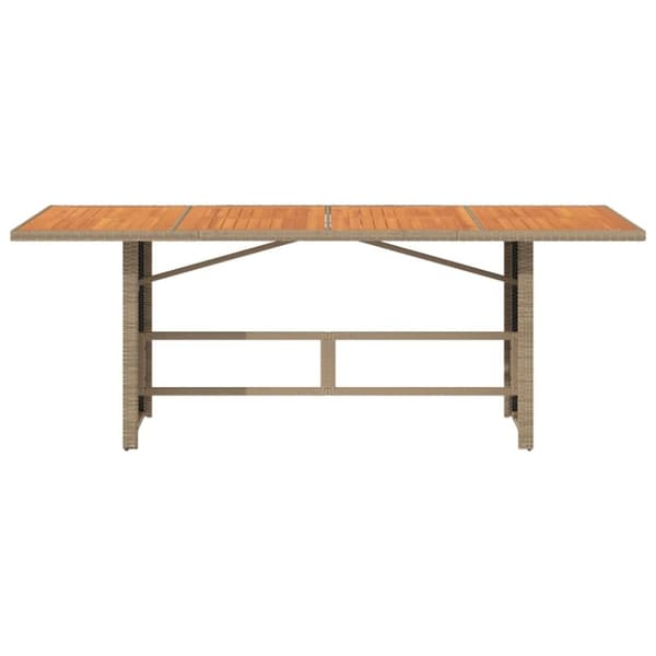 Trädgårdsbord med akaciaträ beige 190x80x74 cm konstrotting
