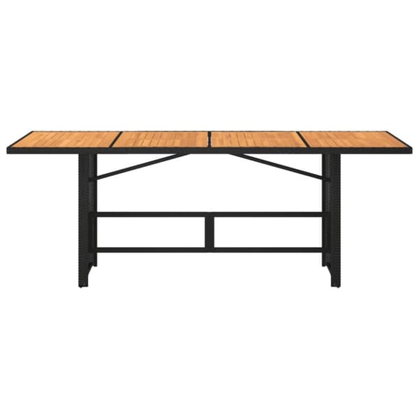 Trädgårdsbord med akaciaträ svart 190x80x74 cm konstrotting
