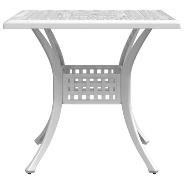 Trädgårdsbord vit 80x80x75 cm gjuten aluminium