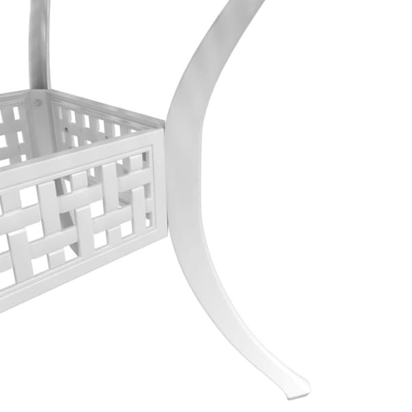 Trädgårdsbord vit 80x80x75 cm gjuten aluminium