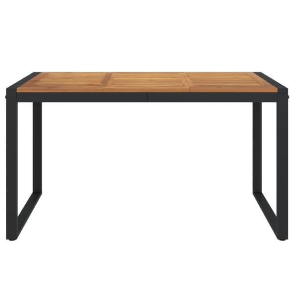 Trädgårdsbord med U-formade ben 140x80x75 cm massivt akaciaträ