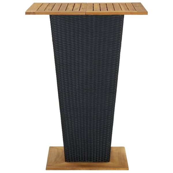 Barbord svart 80x80x110 cm konstrotting och massivt akaciaträ