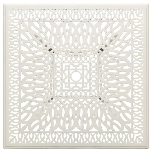 Trädgårdsbord vit 90x90x73 cm gjuten aluminium