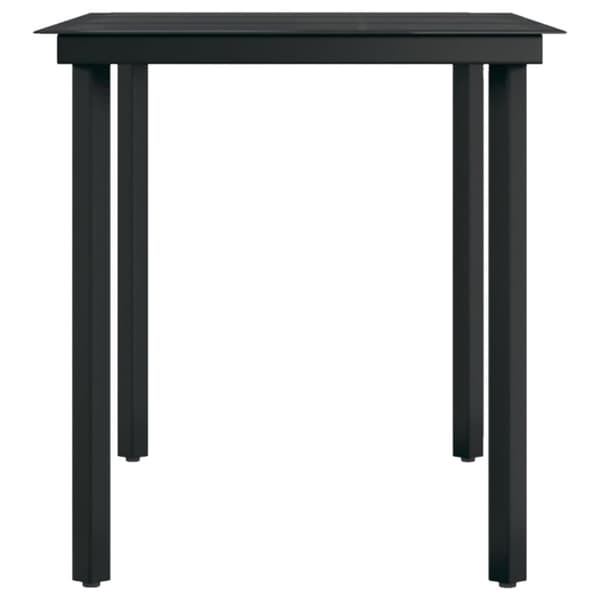 Trädgårdsbord svart 140x70x74 cm stål och glas