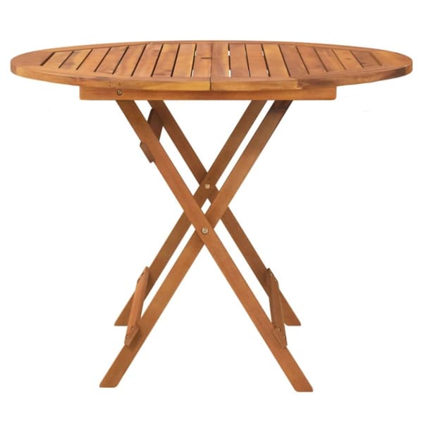 Hopfällbart trädgårdsbord Ø 90x75 cm massivt akaciaträ