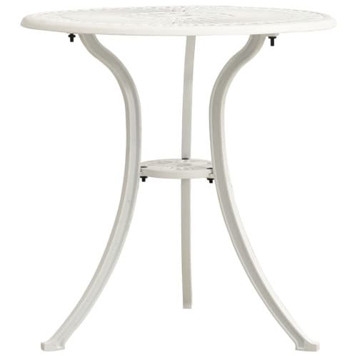 Trädgårdsbord vit 62x62x65 cm gjuten aluminium