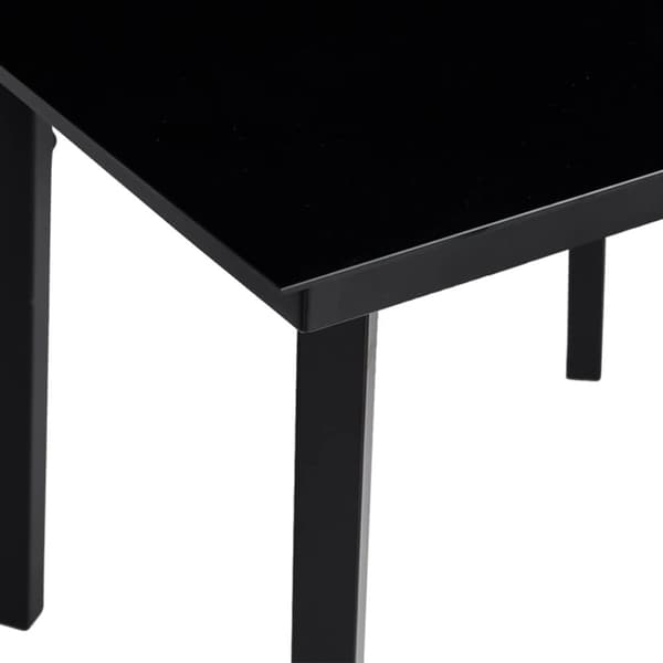 Trädgårdsbord svart 200x100x74 cm stål och glas