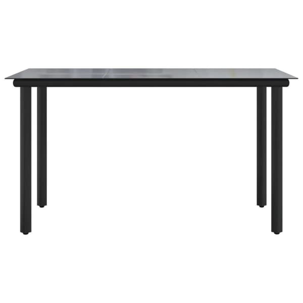 vidaXL havebord 200x100x74 cm stål og hærdet glas sort