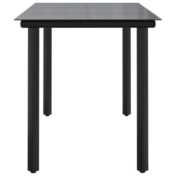 vidaXL havebord 200x100x74 cm stål og hærdet glas sort