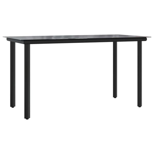 vidaXL havebord 200x100x74 cm stål og hærdet glas sort