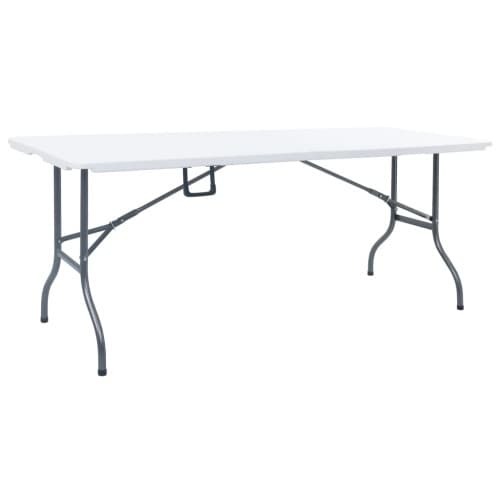 Hopfällbart trädgårdsbord vit 180x72x72 cm HDPE