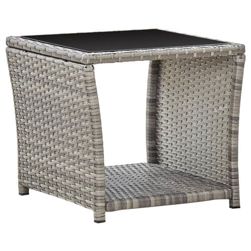 Soffbord grå 45x45x40 cm konstrotting och glas