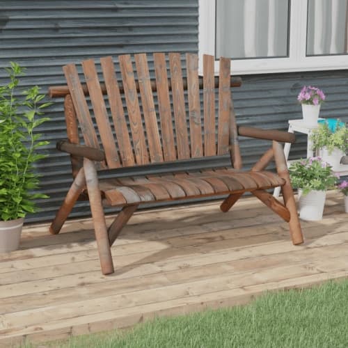 Trädgårdsbänk 2-sits 119x85x98 cm massivt granträ