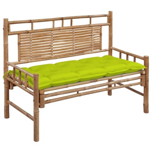 Trädgårdsbänk med dyna 120 cm bambu