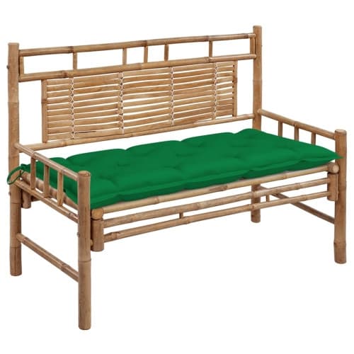 Trädgårdsbänk med dyna 120 cm bambu