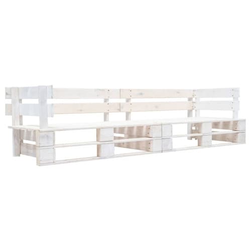 Pallsoffa 2-sits vit trä