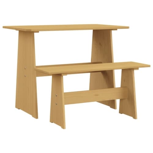 Matbord med bänk REINE honungsbrun massiv furu