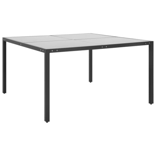Trädgårdsbord antracit 130x130x72 cm stål och glas