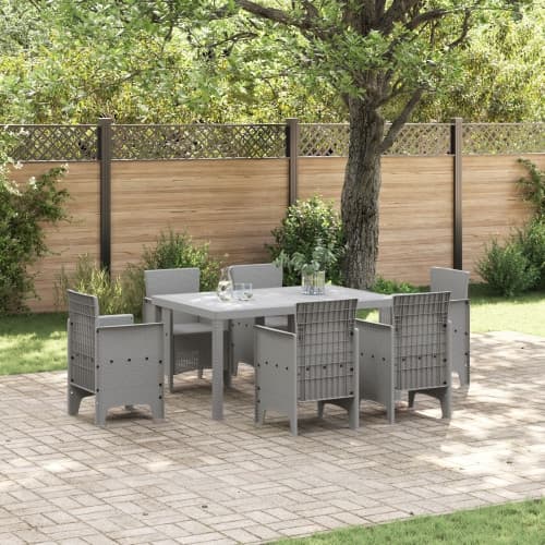 Trädgårdsbord Ljusgrå 150x100x73 cm Poly Rattan
