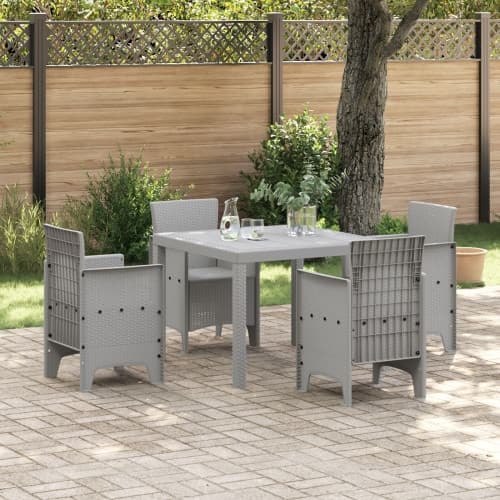 Trädgårdsbord Ljusgrå 100x100x73 cm Poly Rattan