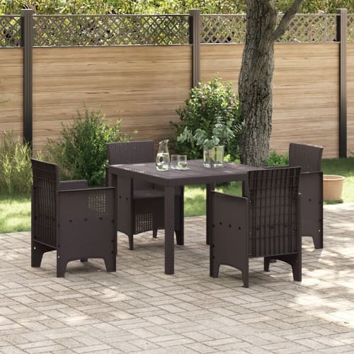 Trädgårdsbord Brun 100x100x73 cm Poly Rattan