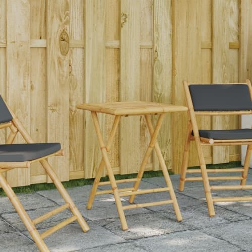 Hopfällbart trädgårdsbord 55x55x75 cm bambu