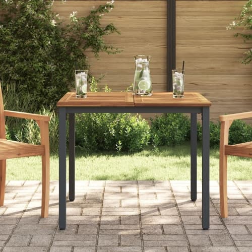 Trädgårdsbord 90x90x75 cm Solid Akaciaträ och Metall