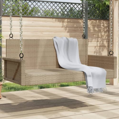 Gungbänk beige 119x56x48 cm konstrotting