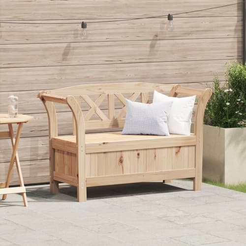 Förvaringsbänk för trädgården 119x76x44 cm Massivt tallträ