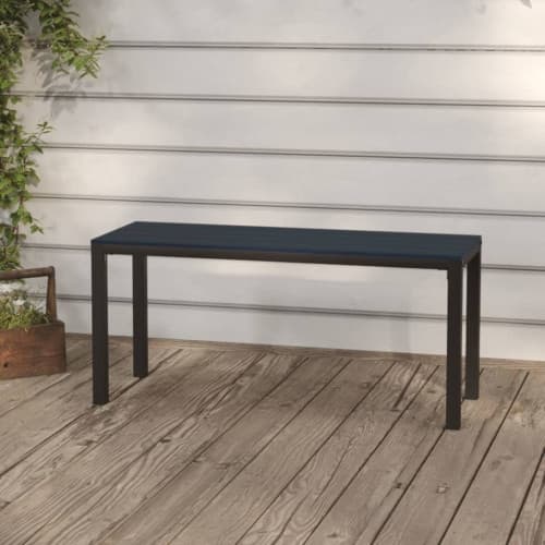 Trädgårdsbänk 110 cm stål och WPC svart
