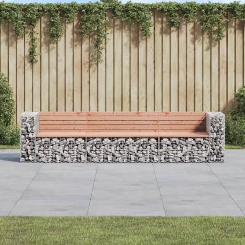 Trädgårdsbänk gabiondesign 287x71x65,5 cm massivt douglasträ