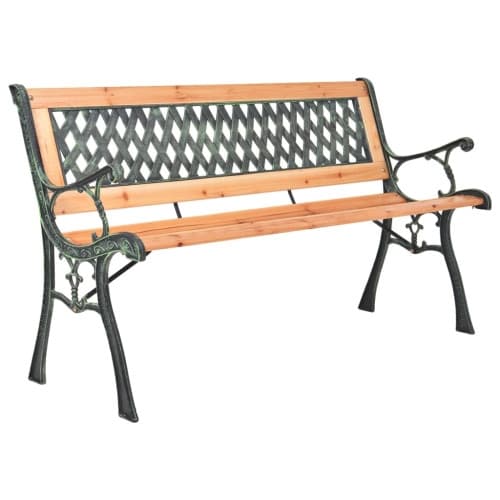 Trädgårdsbänk 116 cm gjutjärn och massivt granträ