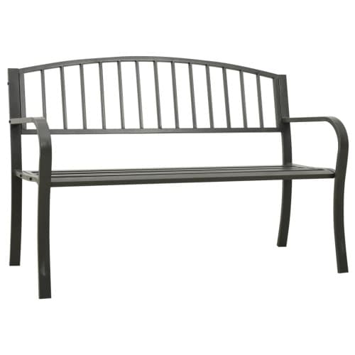 Trädgårdsbänk grå 120 cm stål