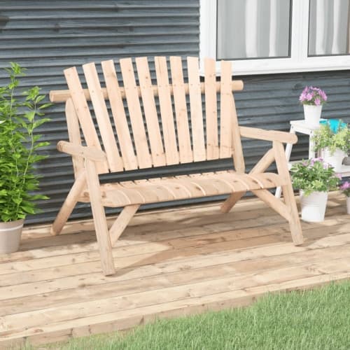 Trädgårdsbänk 2-sits 119x85x98 cm massivt granträ