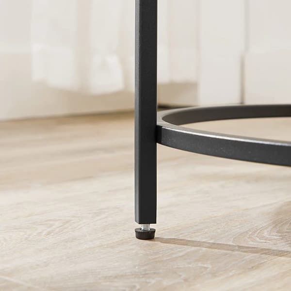 Rundtblad - OSKAR - LGT020B01 - Svart - Härdat glas - Pulverlackerad stål