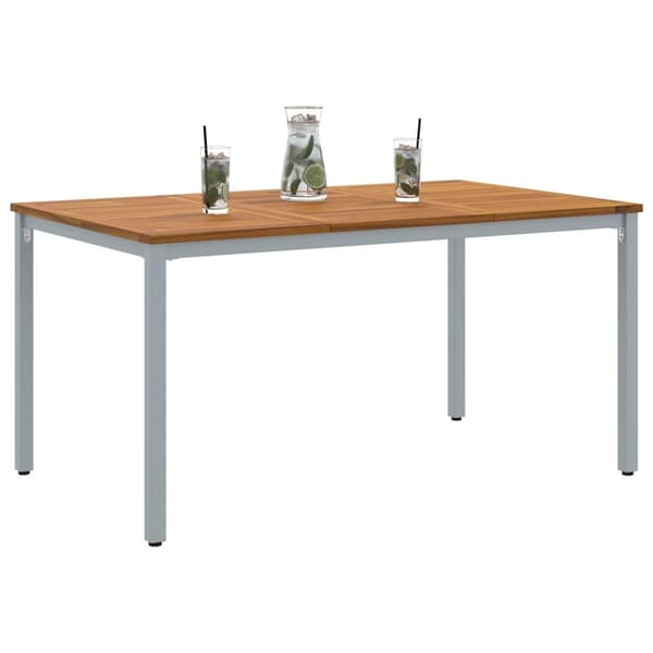 Trädgårdsbord 150x90x75 cm i solitt akaciaträ och metall