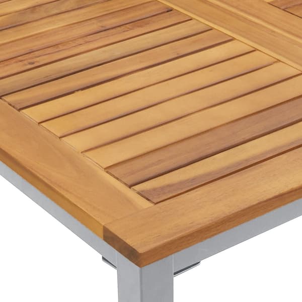 Trädgårdsbord 150x90x75 cm i solitt akaciaträ och metall