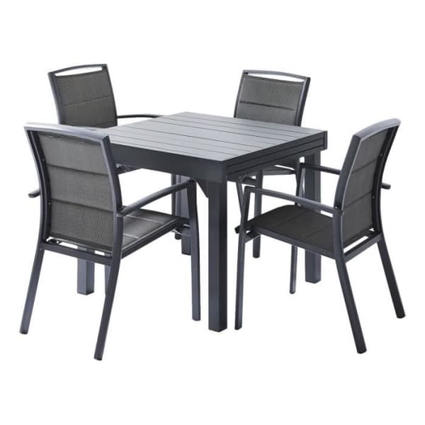 Salon de jardin Ensemble Modulo T 4 / 8 + F 4 Full Alu Grå Wilsa Garden