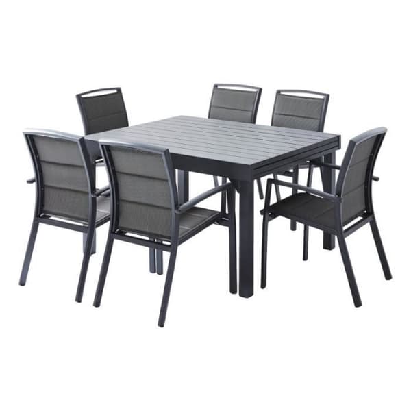 Trädgårdsmöbler Set Modulo T 6 / 10 + F 6 Full Alu Grå Wilsa Garden