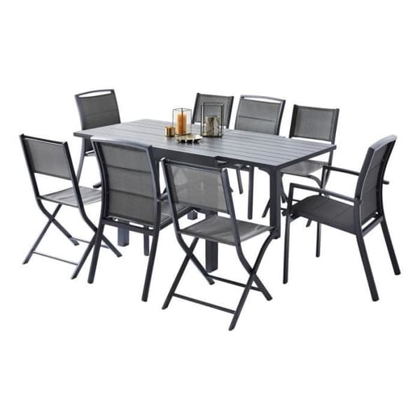 Trädgårdsmöbelset Modulo T 4 / 8 + F 4 + C 4 Alu Grå Wilsa Garden