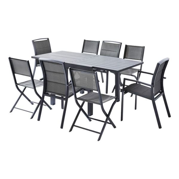 Trädgårdsmöbelset Modulo T 4 / 8 + F 4 + C 4 Alu Grå Wilsa Garden