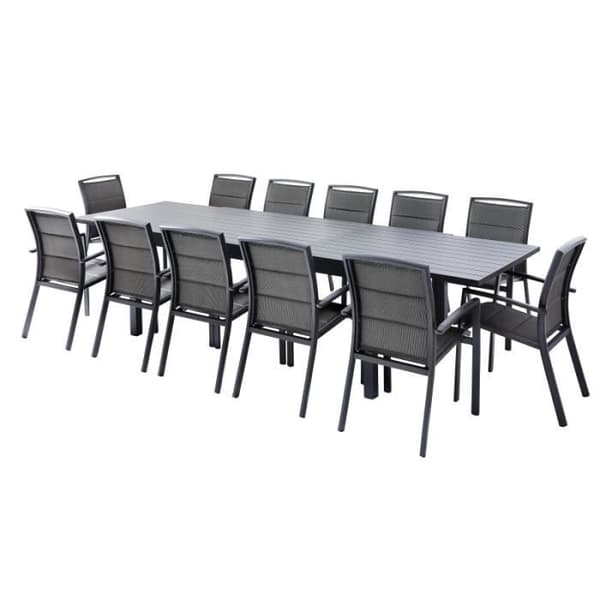 Trädgårdsmöbelset Modulo T 8/12 + F 12 Alu Grå Wilsa Garden