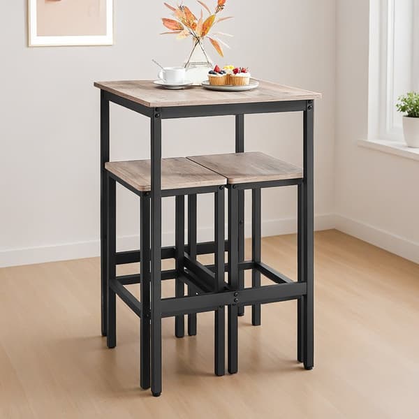 Eettafel met 2 stoelen, bartafel met barkruk, voor eetkamer