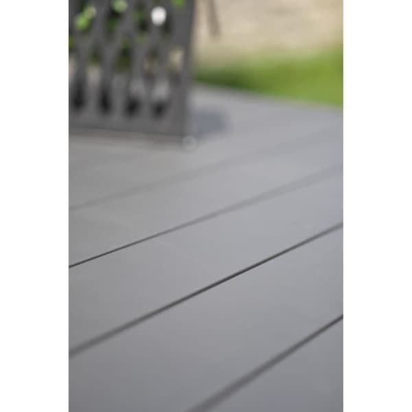 Rektangulär förlängningsbar trädgårdsbord - Grafitgrå - Aluminium - 10 personer - 180/240 x 100 cm - MIAMI - DCB GARDEN