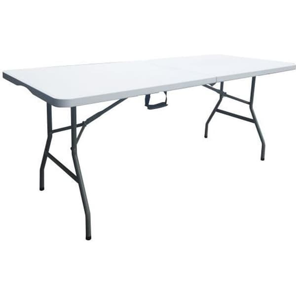Fällbart serveringsbord - 8 personer - 180x74xH73,5 cm - Stålstruktur och HDPE polyetenskiva - Vit