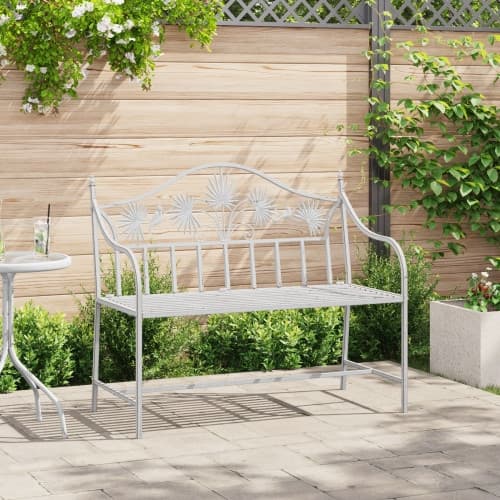 Bänk Vit Metall 104 x 52.5 x 89 cm Byggd för att Hålla