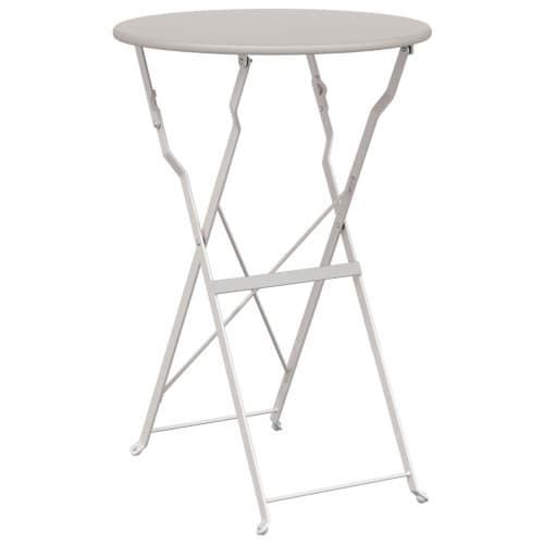 Fällbord Bistro Beige Ø50x71 cm Pulverlackerad Stål