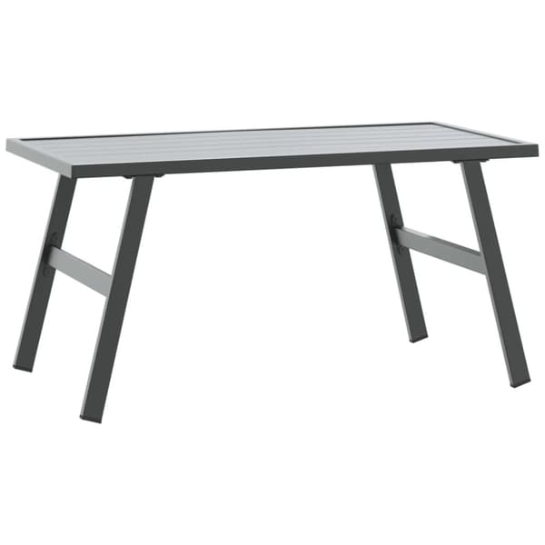Soffbord för trädgård svart 90x45x35 cm pulverlackerat stål