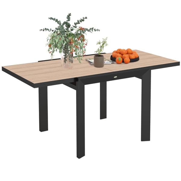 Rootz utdragbart trädgårdsbord - utomhus matbord - balkongbord - väderbeständig - 80/160 x 80 x 75 cm
